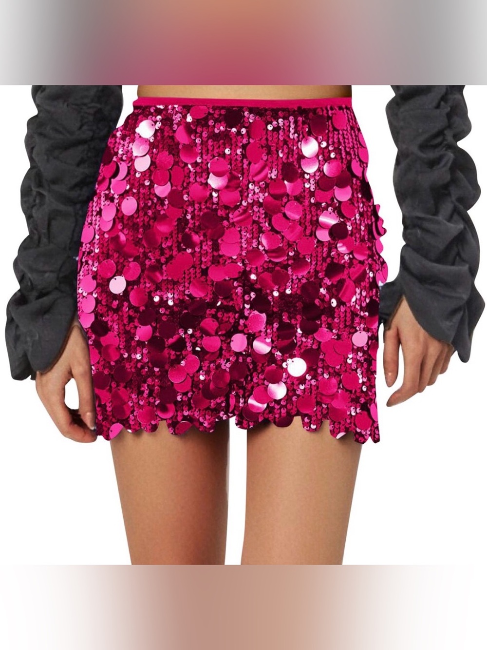 NWT CIDER Fuchsia Sequin Mini Skirt - Women XL